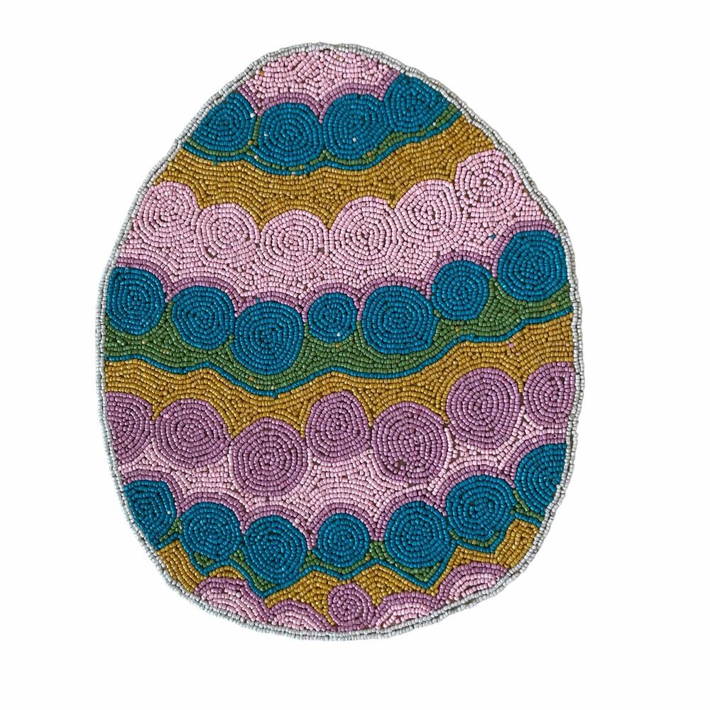 Tiramisu Easter Egg Beaded Placemat 15in Pop of Color New - Picture 8 of 8